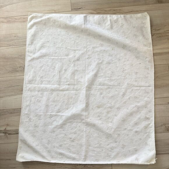 Vintage Carters Baby Flannel Receiving Blanket Teddy Bears In Jeans Print - Picture 2 of 4